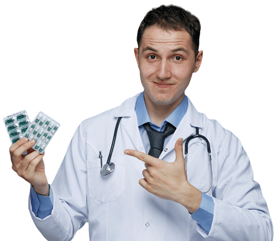 doctor holding medicine