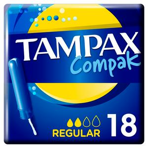 Tampax Compak Regular Tampons Applicator x18