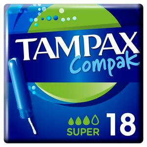 Tampax Compak Super Tampons Applicator x18