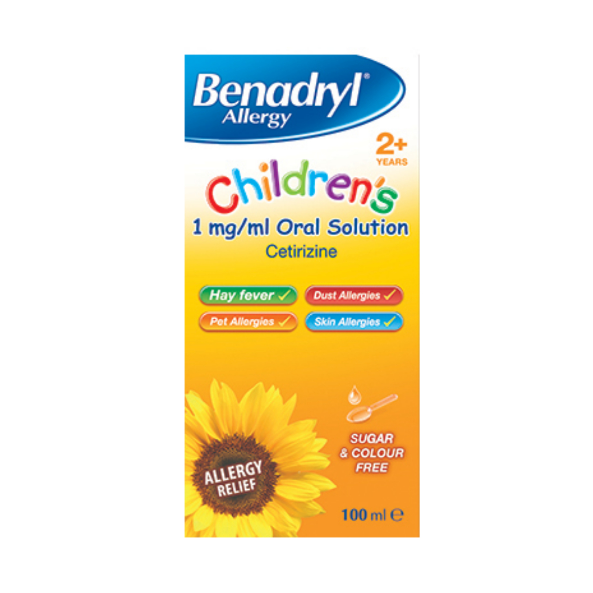 Benadryl Allergy Children's (2+) - 1mg/1ml Oral Solution - 100ml
