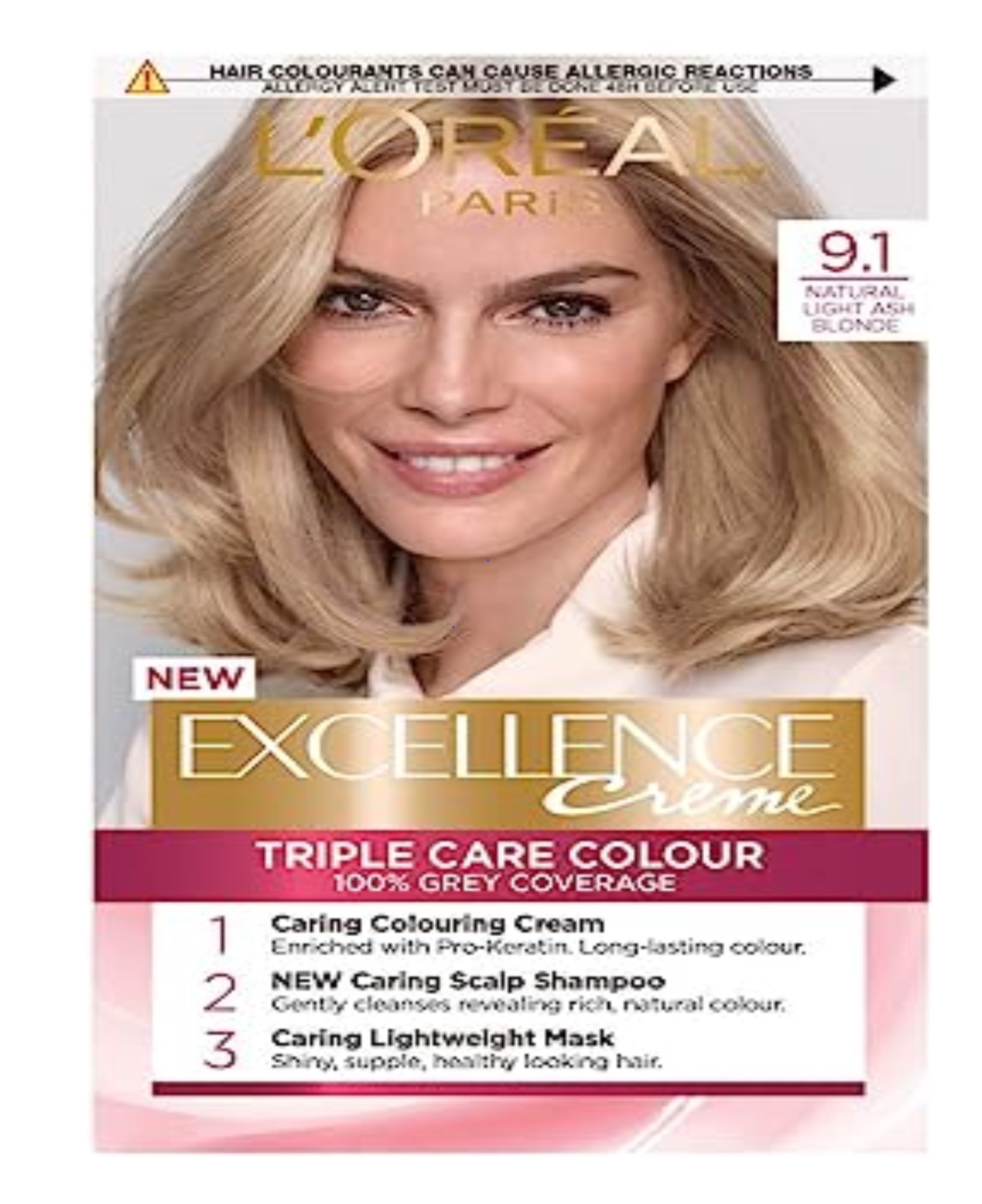 LOREAL PARIS EXCELLENCE CREME HAIR COLOUR- NATURAL LIGHT ASH BLONDE-9.1